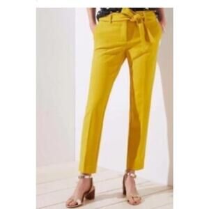 EUC LOFT Marisa Tie-Waist Yellow mustard Trouser Pants – Size 4 ankle